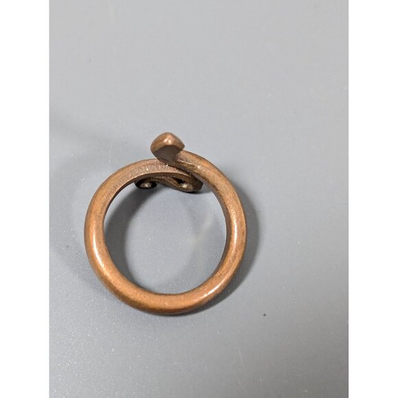 Copper Coiled Snake Ring Size 5.5 Egyptian Revival Boho - Picture 3 of 5
